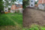 Split view showing a garden before and after professional ground levelling