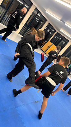 Boys in a martial art class