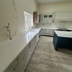 Long kitchen worktop