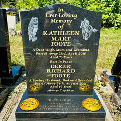 Foote black granite headstone