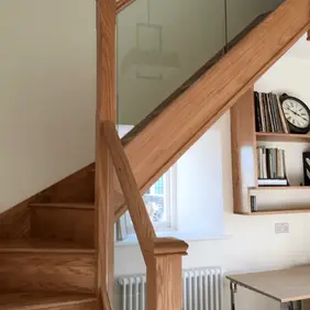 Dark wooden staircase