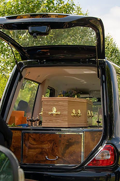 Coffin in hearse