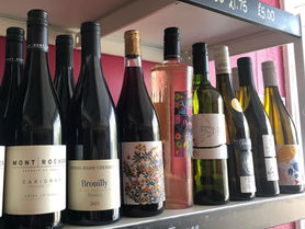 Bottles of wine on a shelf