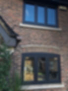 Black flush sash window frames