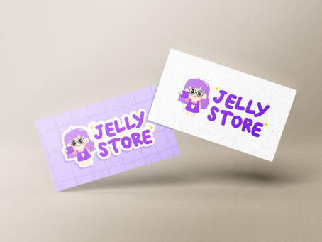 Rebranding para emprendimiento Jelly Store con personaje.