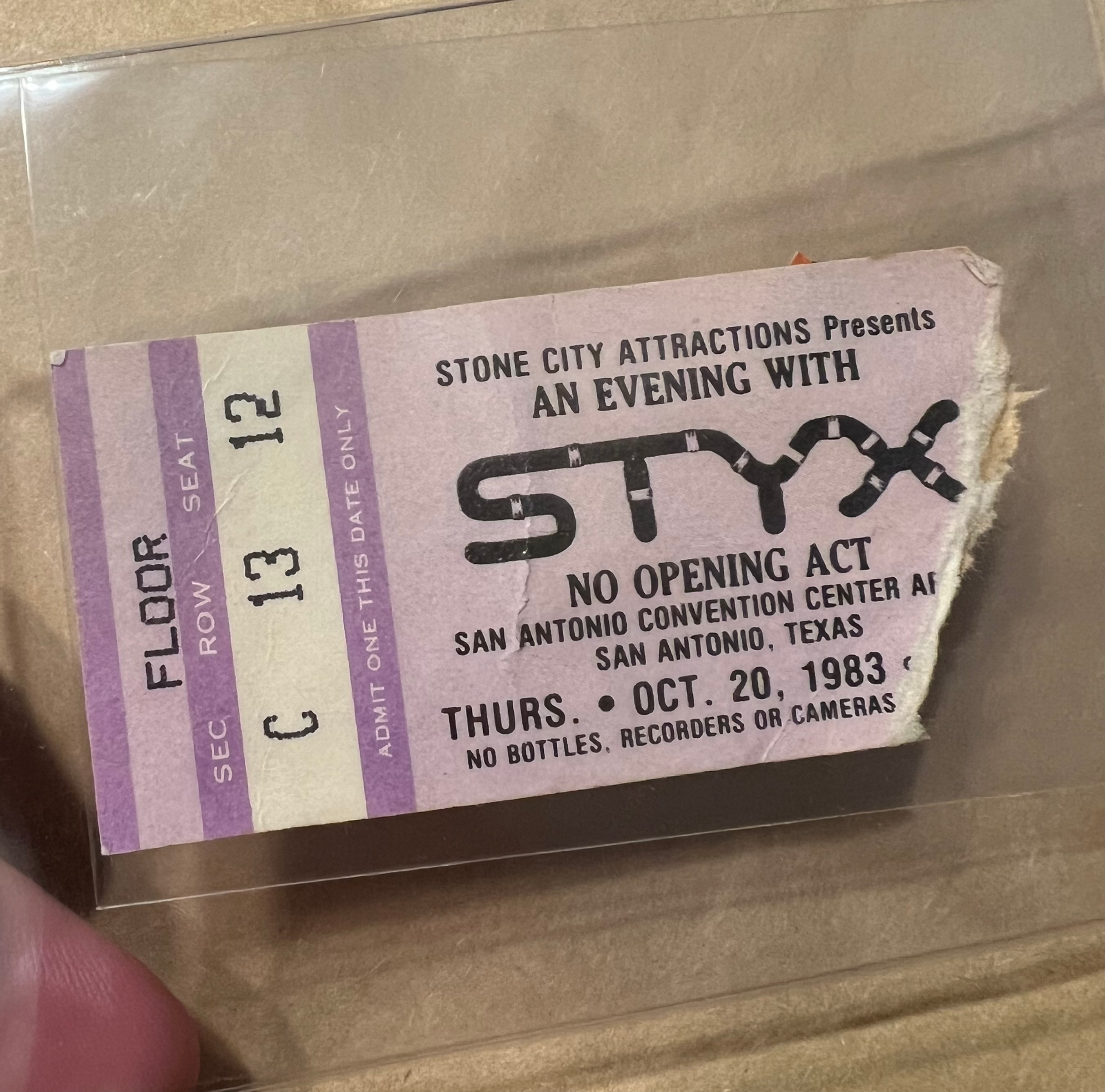 1980s Rock Concert Tix- Styx, Phil Collins,Aur Supply,Duran Duran…