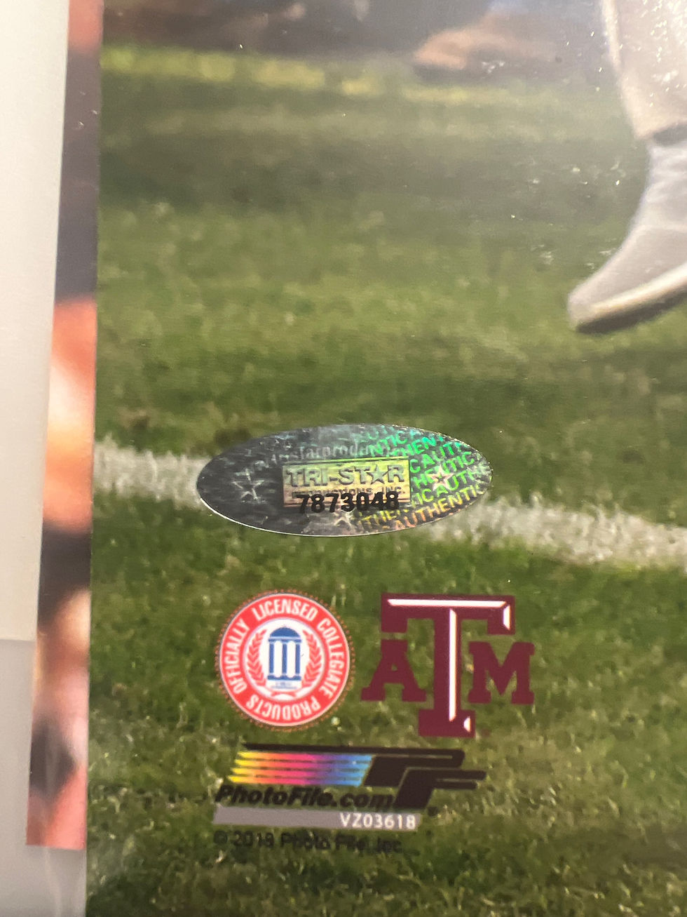 Thumbnail: Jace Sternberger (Football Texas A&M) signed 8x10