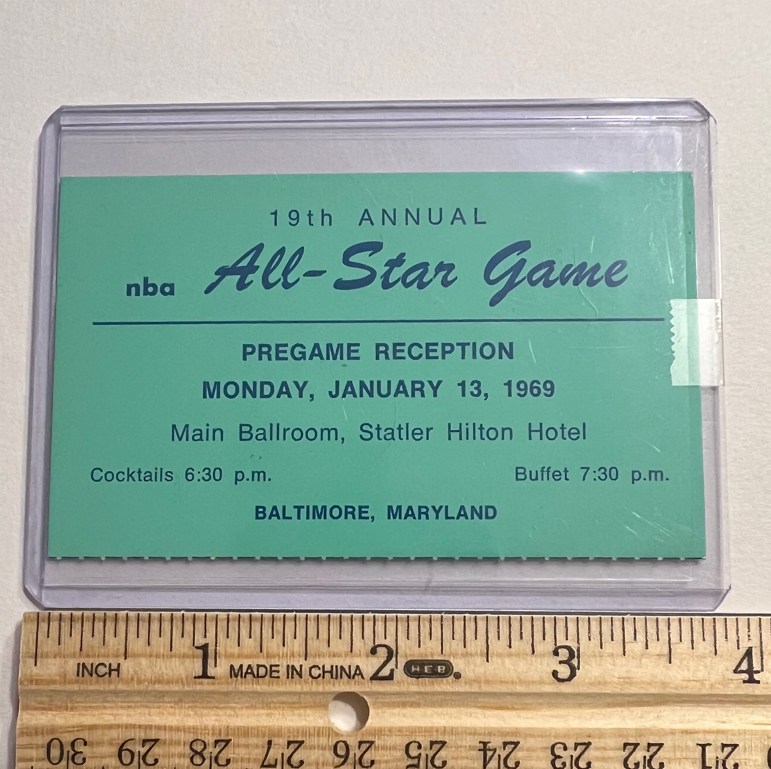 NBA All-Star Game 1969 pregame reception tickets (3)