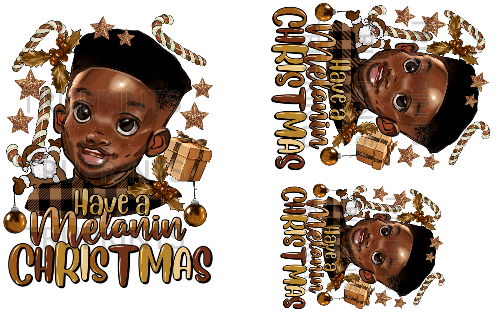 Melanin Christmas Boy Gangsheet
