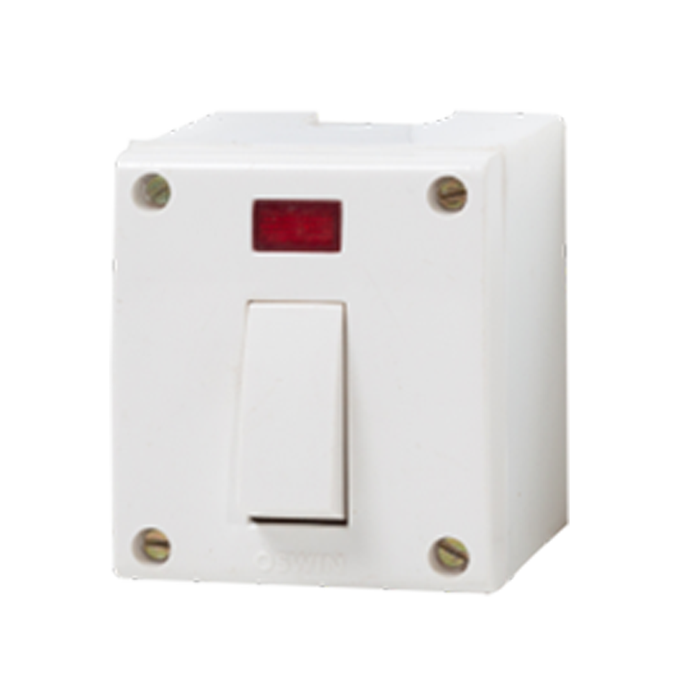 16A 1-WAY SWITCH WITH INDI. & J.BOX