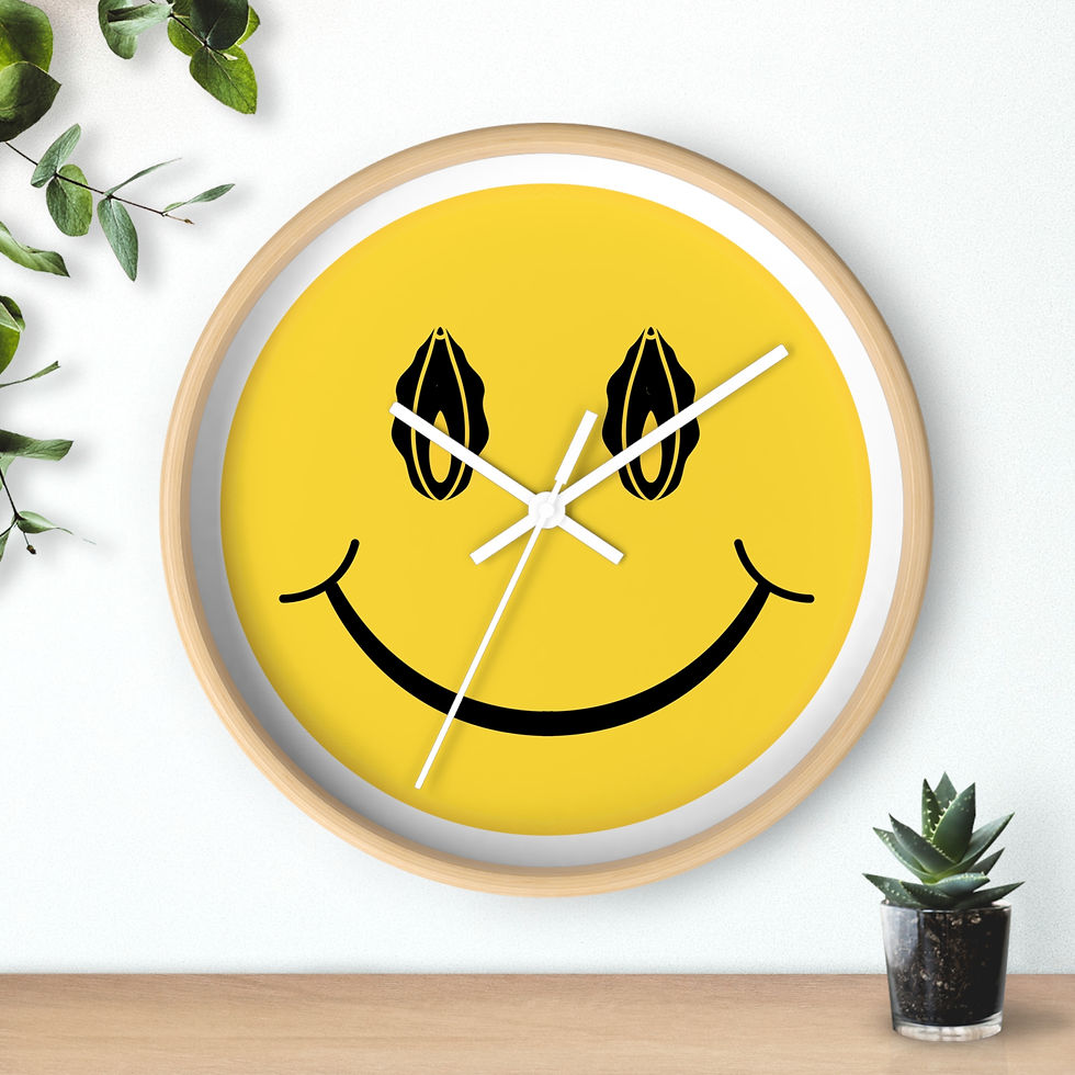Thumbnail: Smiley Face Clock Wall Clock | Yellow Smile Timepiece, Minimal Pop Art