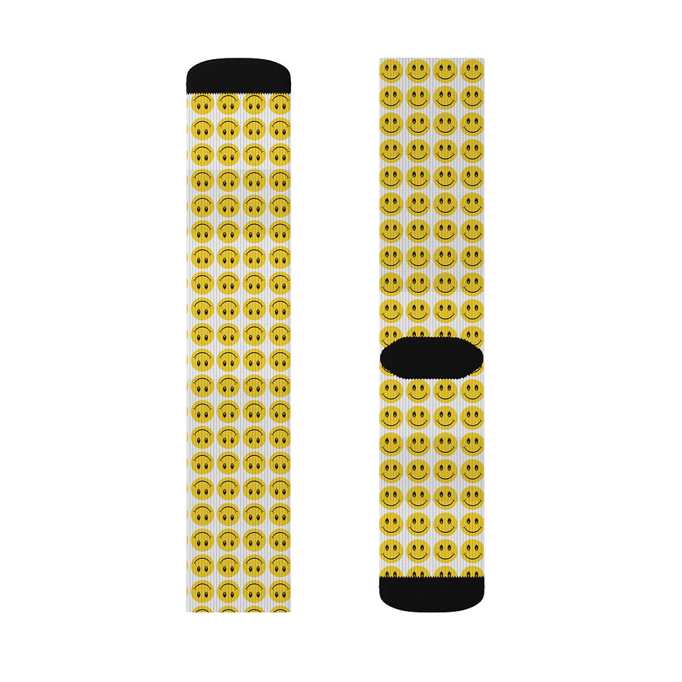 Thumbnail: Reimagined Smiley Face Sublimation Socks | Pussy Positive, Feminist Empowerment