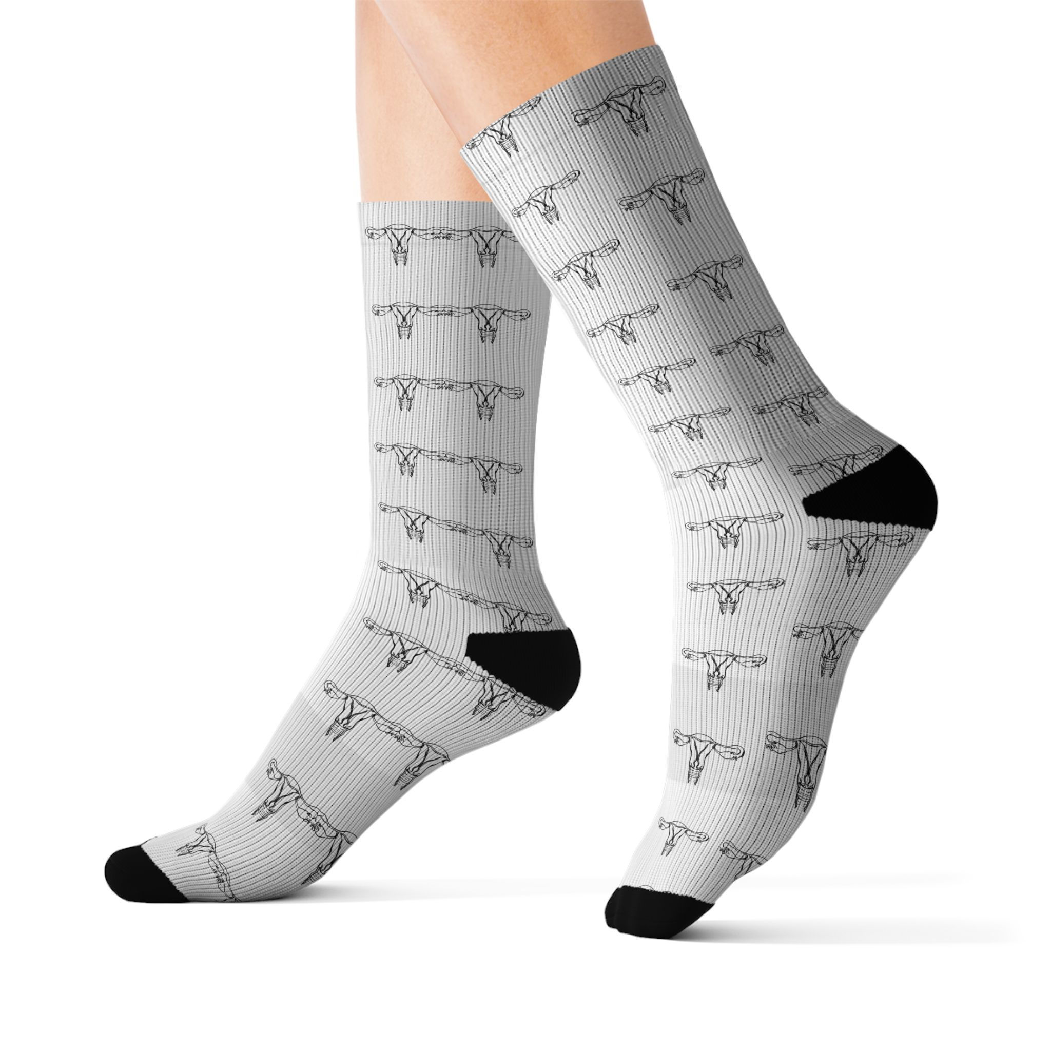 Uterus Pattern Socks | Feminine Pride Repeating Anatomy Design