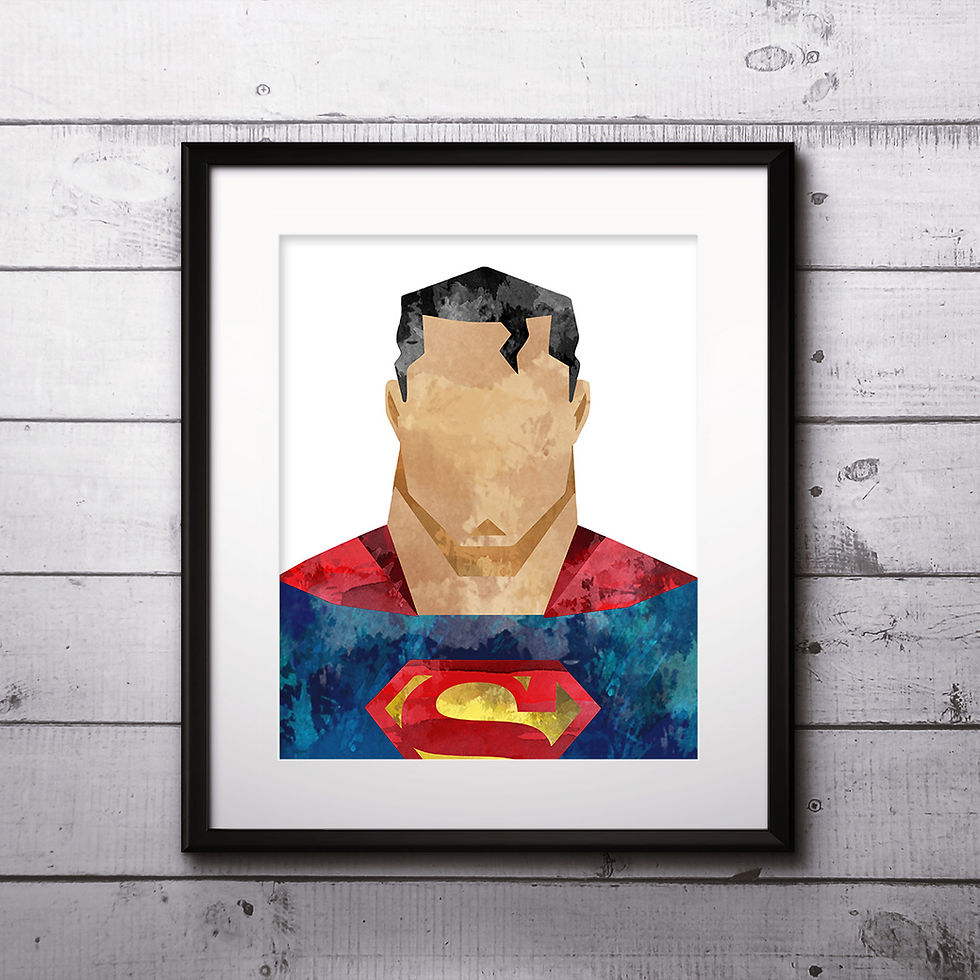 Superman Superhero Art, Watercolor Printable, Print, Painting, Home Decor, Wall Art Poster, buy poster, buy print