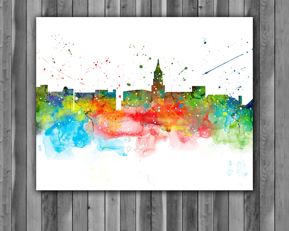 الصورة المصغرة: Charleston USA Skylines Art, Skylines Art Print, Skylines Poster, Skylines watercolor, Skylines Wall Art, USA art