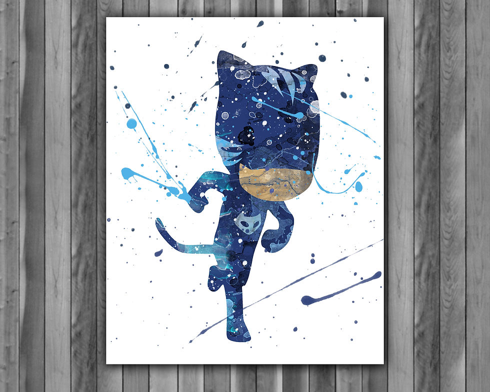 PJ Masks Art Print, buy art, buy digital image, buy painting, buy wall art, buy poster, buy watercolor painting