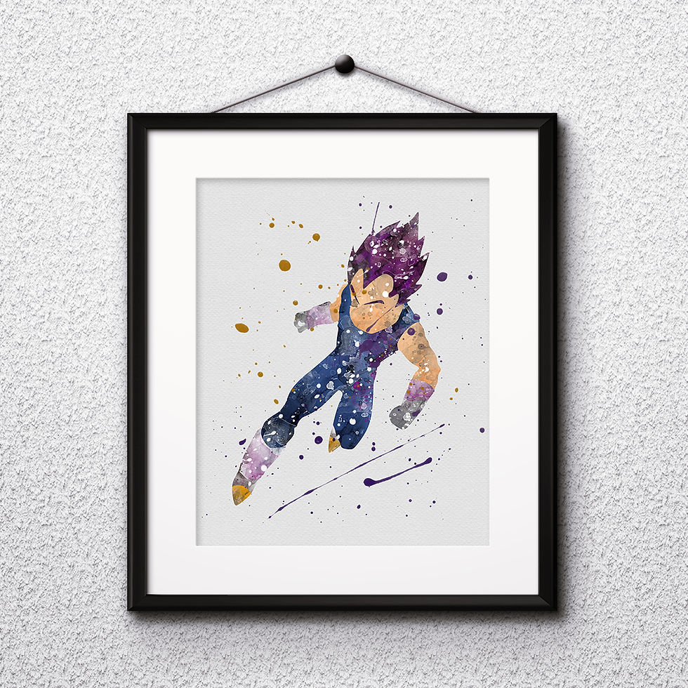 Vegeta Anime DBZ art Poster watercolor Painting Art Print home decor