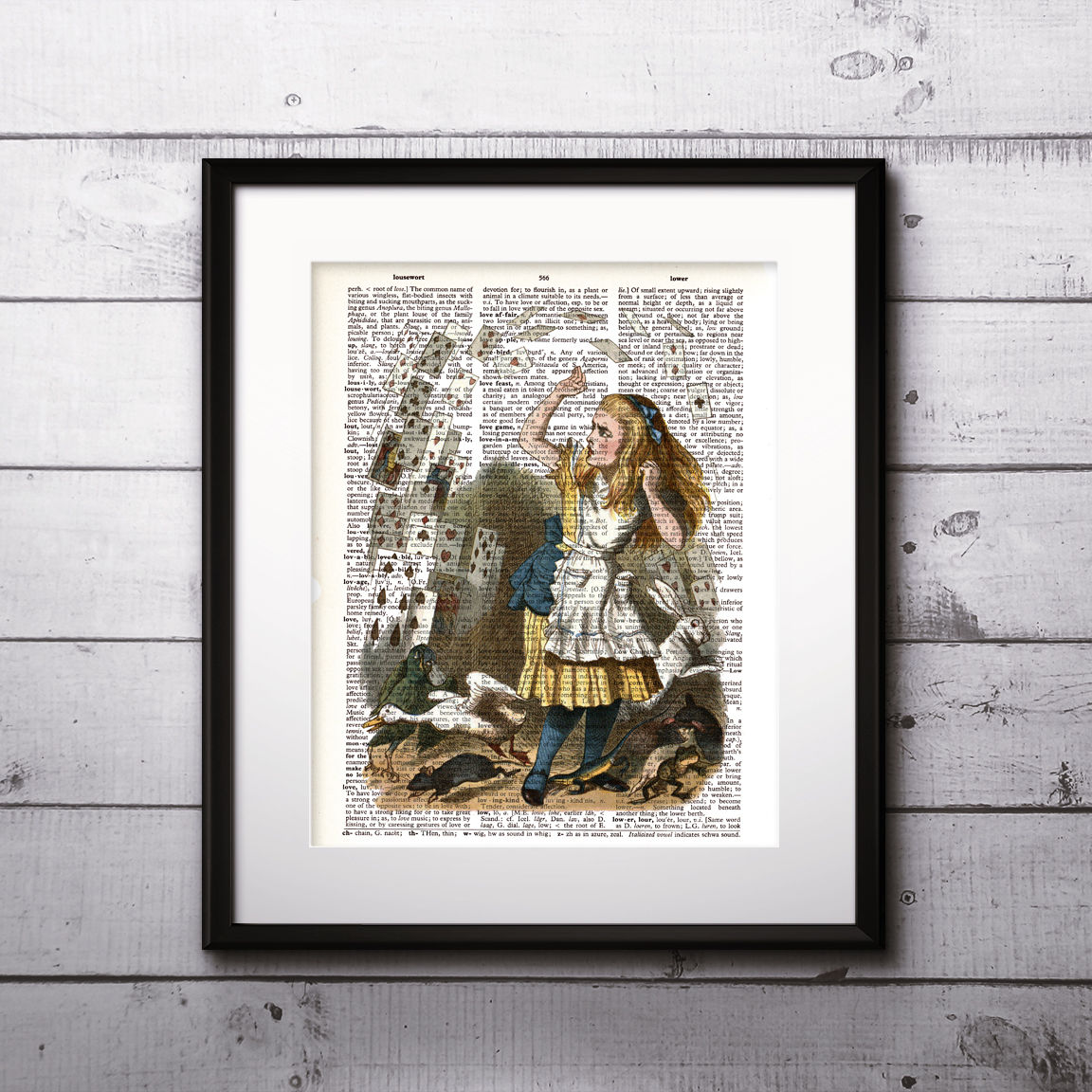 Alice in Wonderland Vintage Dictionary Art Prints Digital Poster Home Decor mixed media art print