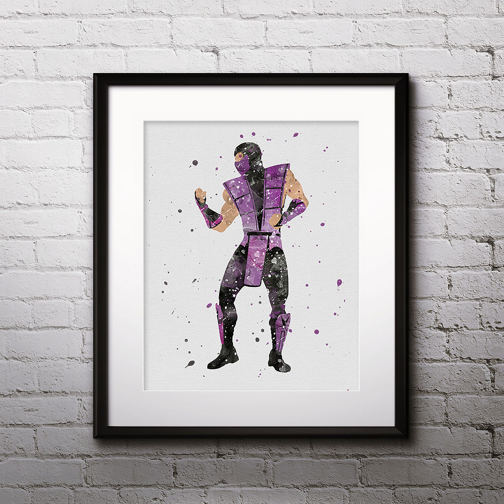 Rain Mortal Kombat wall art prints, printable image, poster, watercolor pinting