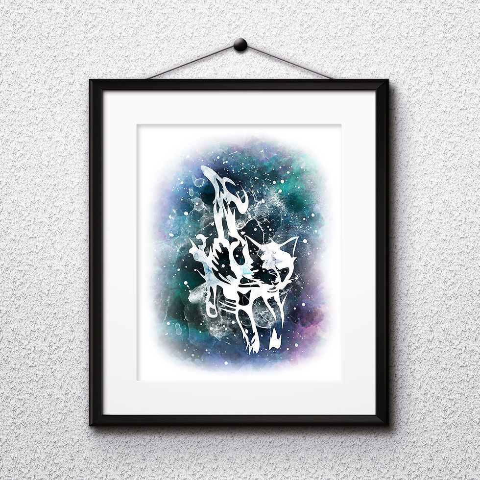 Miniatura: Patronus striped cat Minerva MakGonanall, Harry Potter illustration watercolor, Art Print, instant download, Watercolor poste