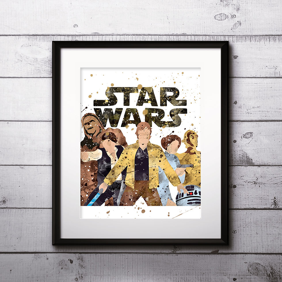 Miniatura: Star Wars art Prints, Star Wars Posters, Star Wars watercolor, Star Wars wall art, Star Wars home decor