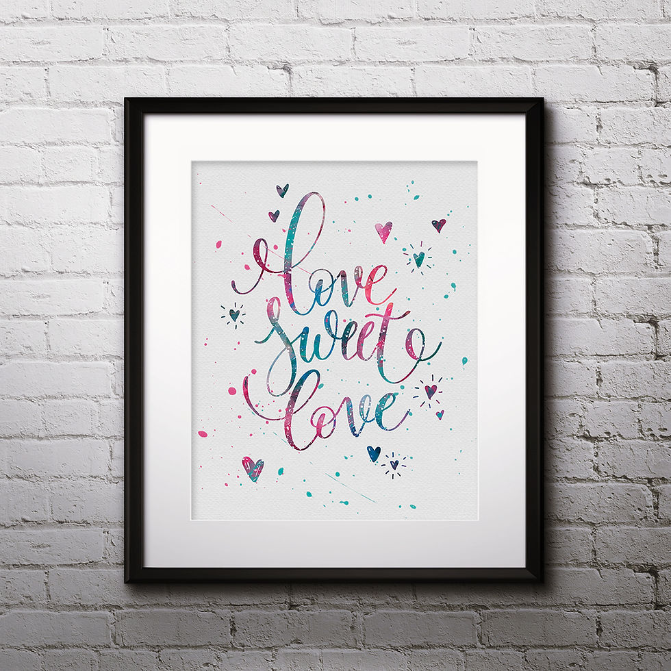 الصورة المصغرة: love quote. Inspirational motivational Valentines day romantic handwritten quote art print. Hand drawn typography poster.