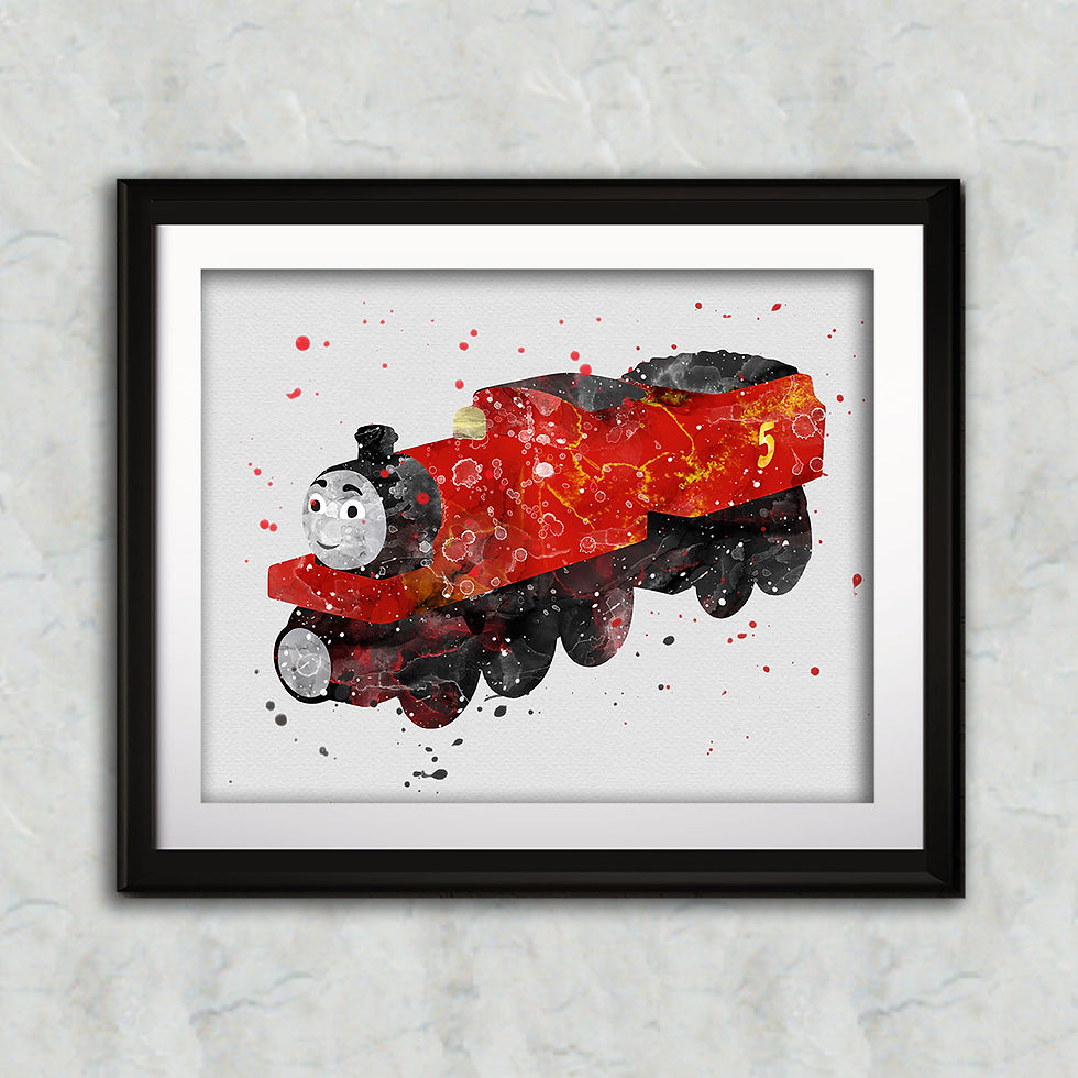 Thumbnail: James - Thomas the Tank nursery art print, Wall Art, Poster,  Painting, Home Decor, Watercolor Print, Watercolour Print