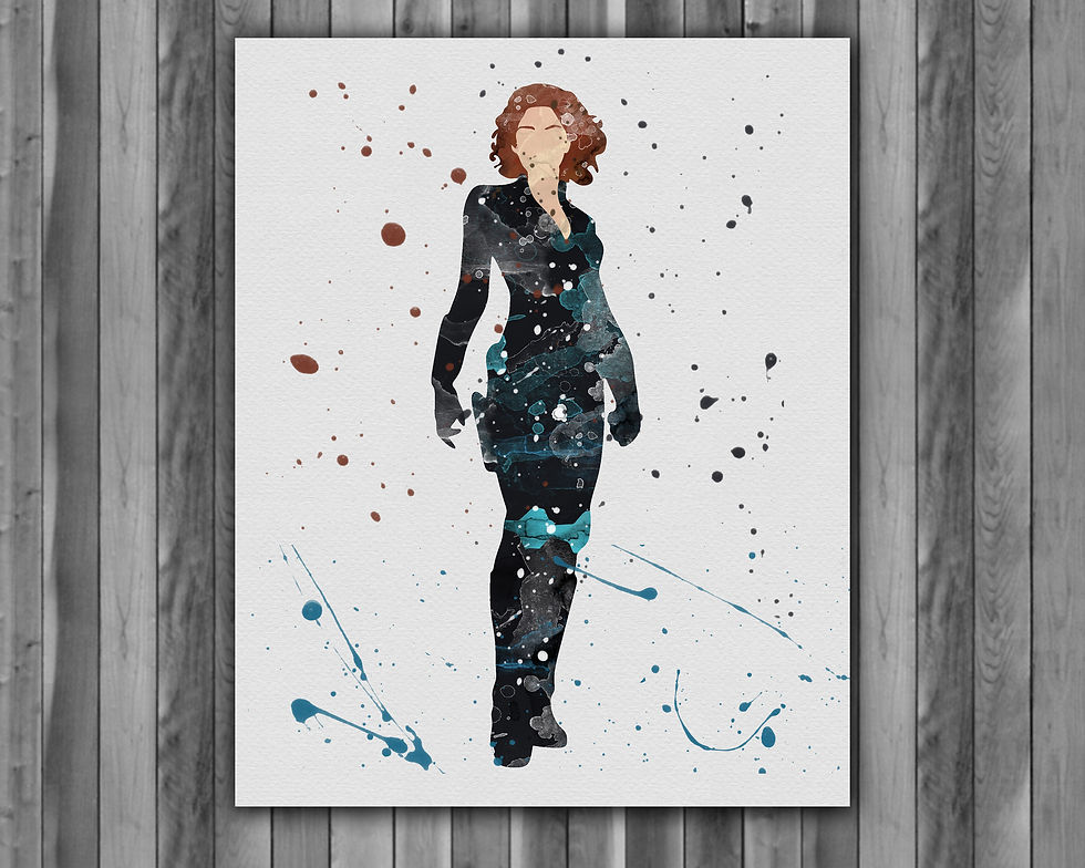 Avengers Black Widow - Scarlett Johansson - art prints, buy Posters, buy watercolor art, buy wall art, buy home decor