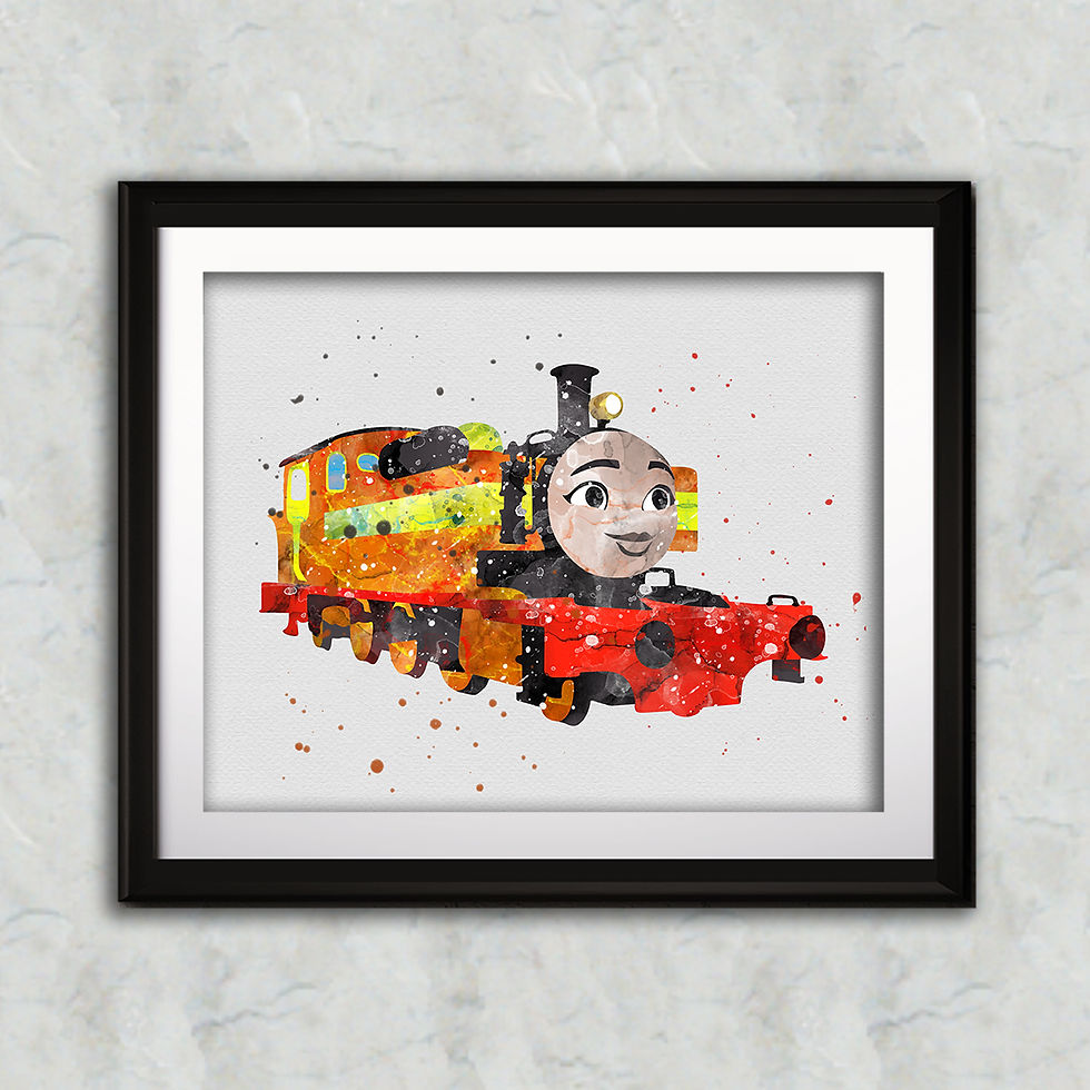 الصورة المصغرة: Nia - Thomas the Tank nursery art print, Wall Art, Poster,  Painting, Home Decor, Watercolor Print, Watercolour Print