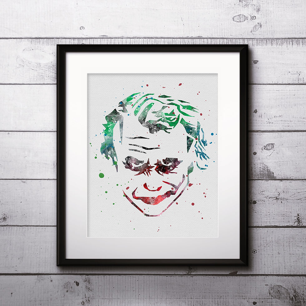 Miniatura: Joker Art Prints, Poster, watercolor, Painting, Art, Wall Art, Home Decor, Printables