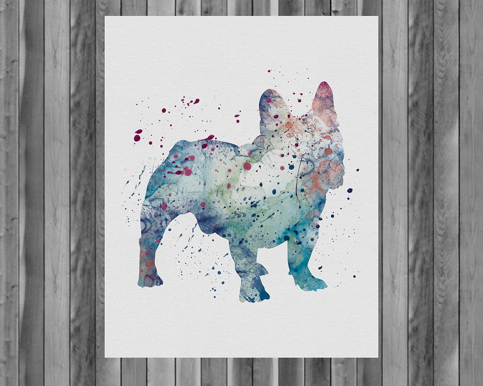 Thumbnail: French Bulldog Dog art, Dog watercolor, French Bulldog Art Print, Dog Print, French Bulldog print, Dog poster Printable, Dog