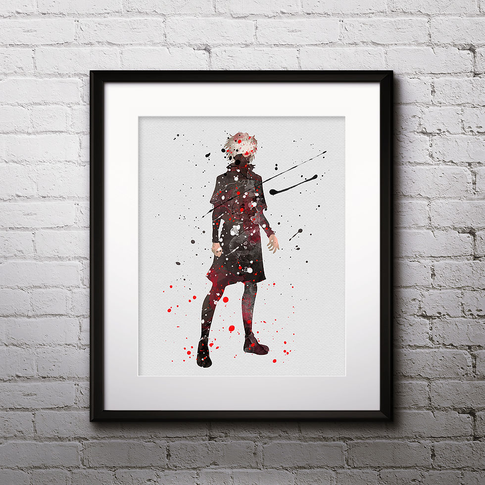 Tokyo Ghoul Kaneki Ken Anime painting Printable Watercolor Art, Print ,Painting, Poster, Home Wall Art, instant download, Wal
