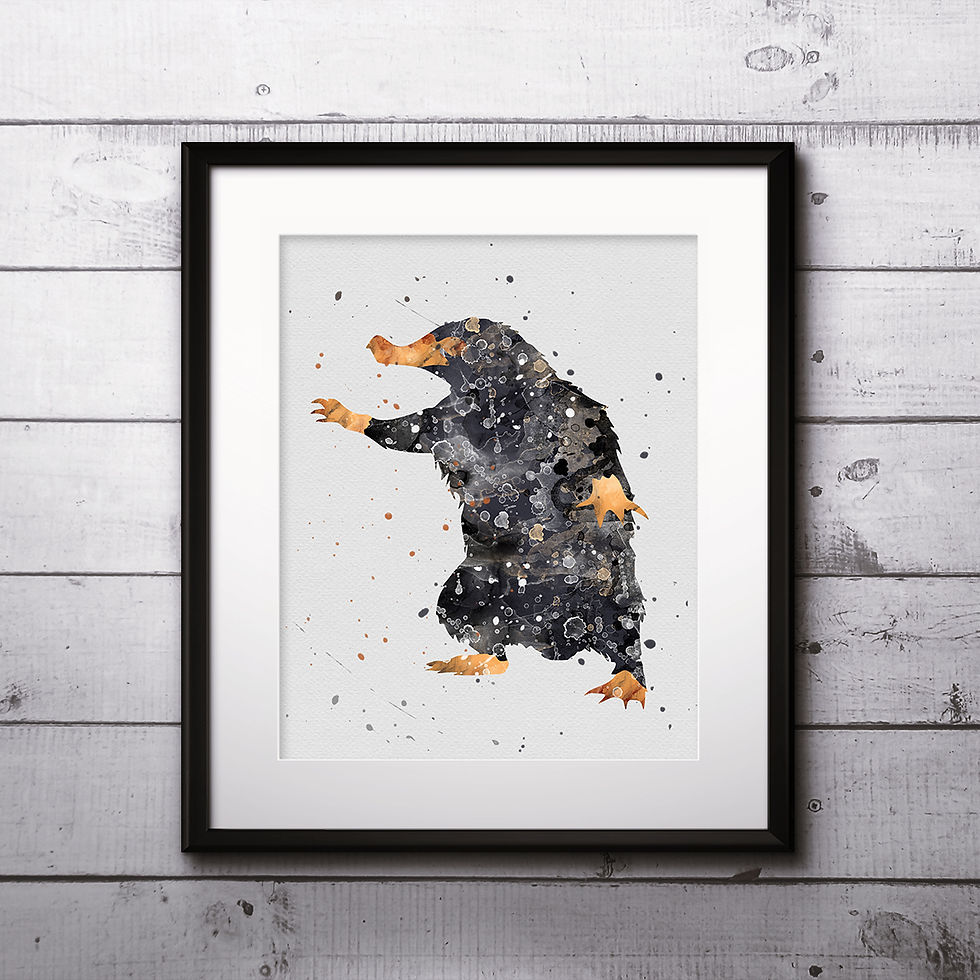 Niffler Art Prints, Posters, Watercolor Art, Wall art, home decor, Printable Art, Art Prints, Painting