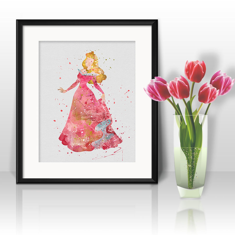 Princess Disney Art, Princess Aurora Poster, Princess Aurora Painting, Princess Aurora Art Print, Princess Aurora Wall Art