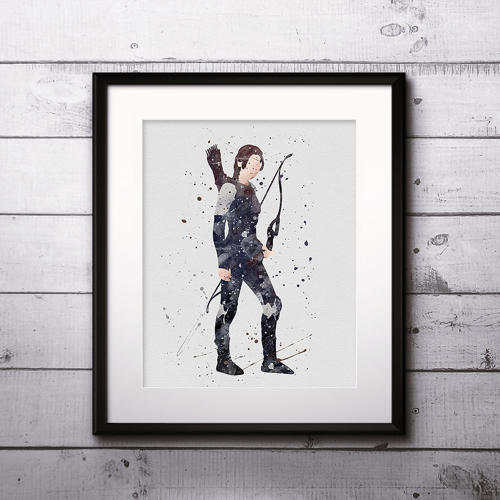 الصورة المصغرة: Katniss Everdeen , Hunger Games Instant Download Printable Art Print, watercolor Art Print, watercolor wall art, watercolor