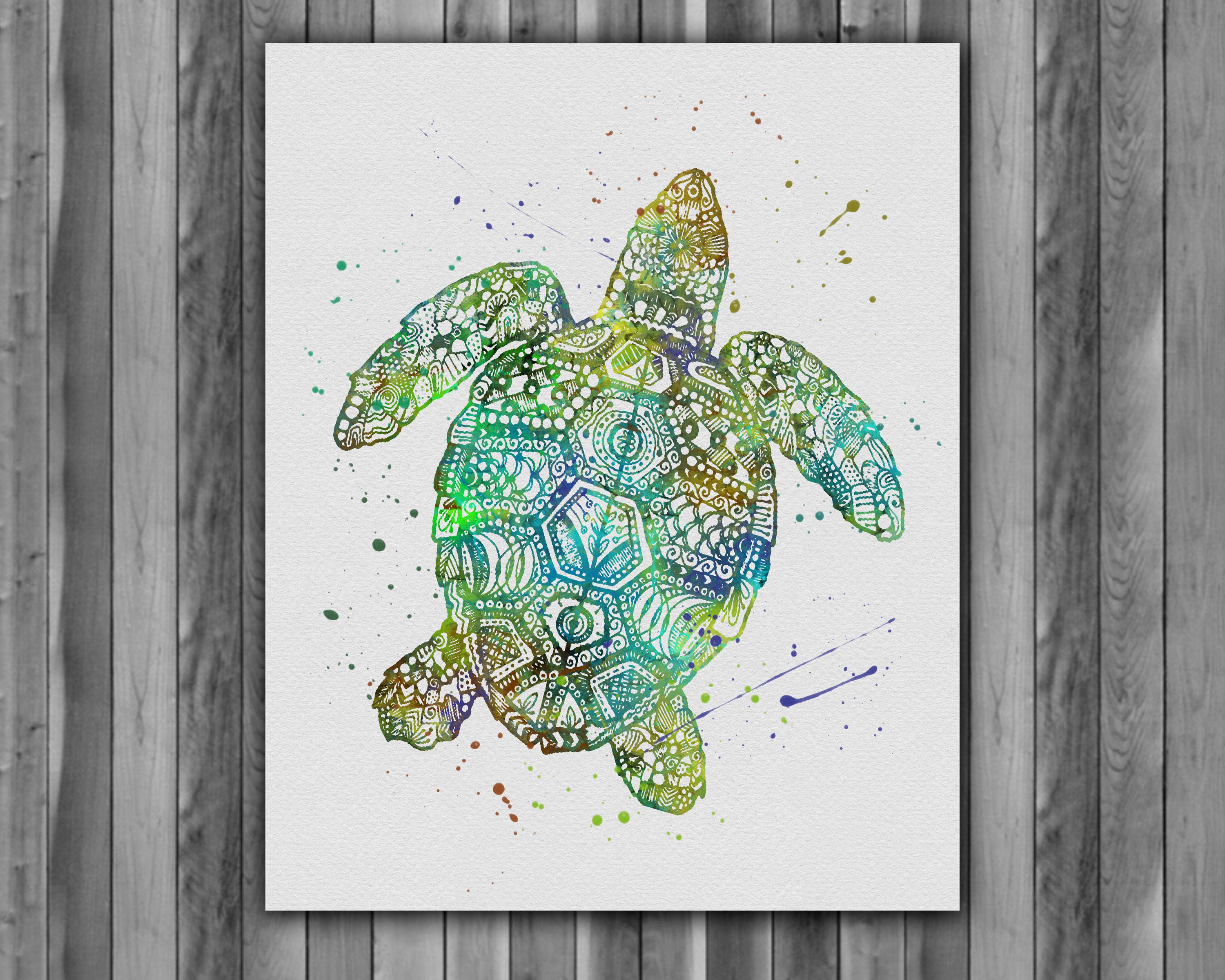 Sea Turtle Boho printables Painting, Sea Turtle art Print, Sea Turtle Poster, Sea Turtle wall art, Boho art, Animals art