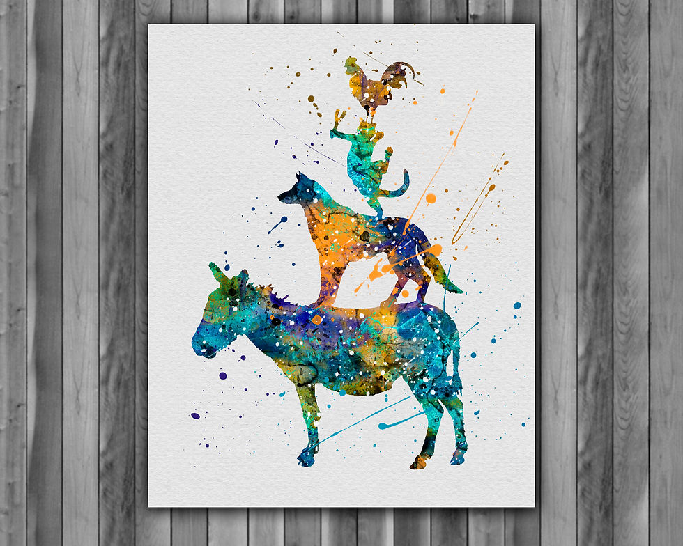 Bremen musicians art nursery, children room art, children room decor, Bremen musicians print, poster, kids art