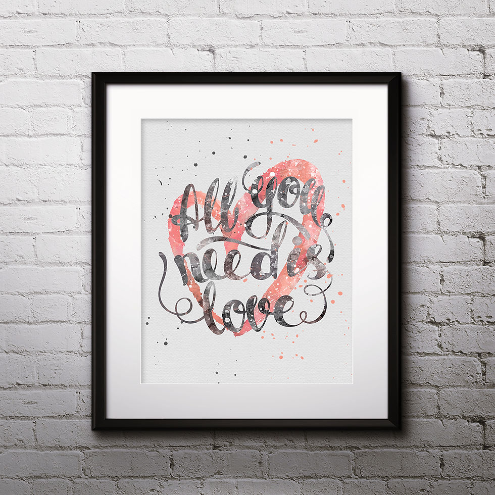 サムネイル： love quote. Inspirational motivational Valentines day romantic handwritten quote art print. Hand drawn typography poster.