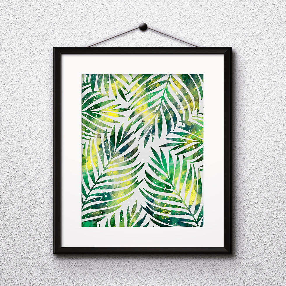 Thumbnail: Tropical Leaves art, Tropical art Prints, Tropical Poster, Tropical home decor, Tropical wall art, Tropical watercolor