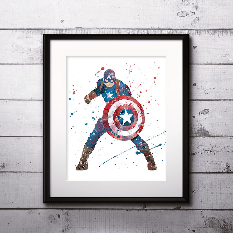 Miniatura: Captain America Superhero Art, Watercolor Printable, Print, Painting, Home Decor, Wall Art Poster, buy poster, buy print