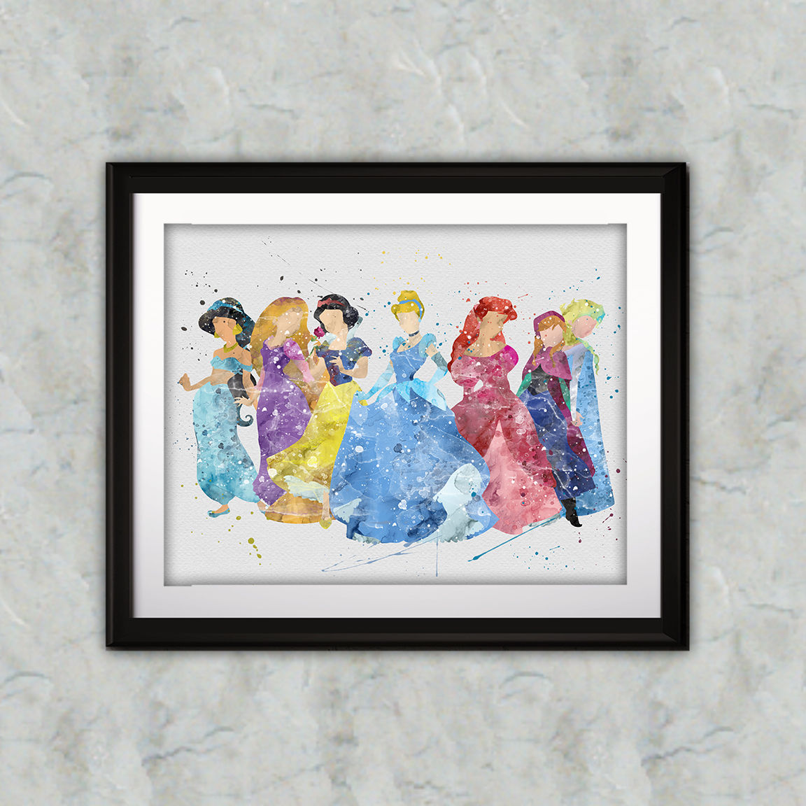 Disney Princess printables Painting, Disney Princess art Print, Princess Poster, Disney wall art, Disney Princesses