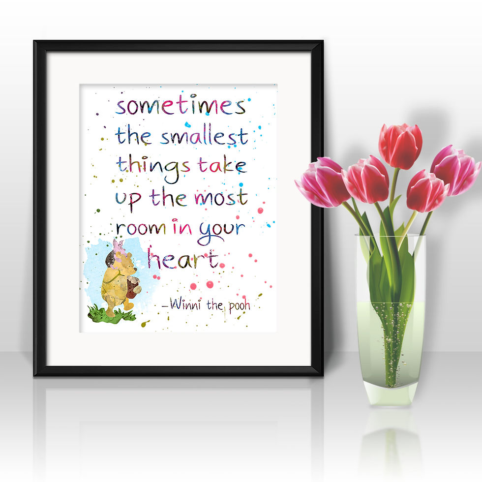 Winnie the Pooh Quote art prints, printable image, poster, watercolor painting, home decor digital art