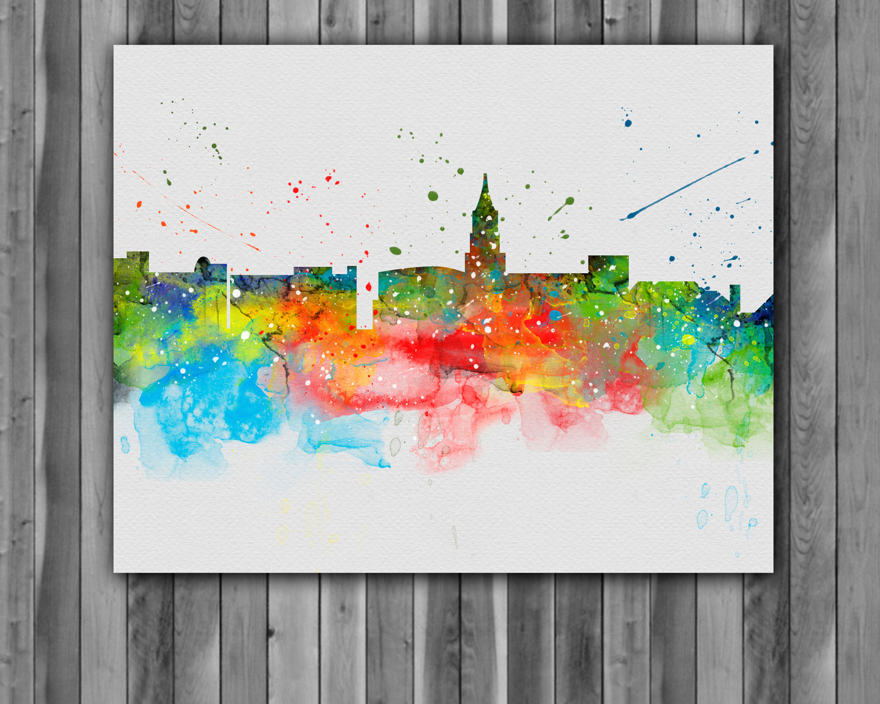 Charleston USA Skylines Art, Skylines Art Print, Skylines Poster, Skylines watercolor, Skylines Wall Art, USA art