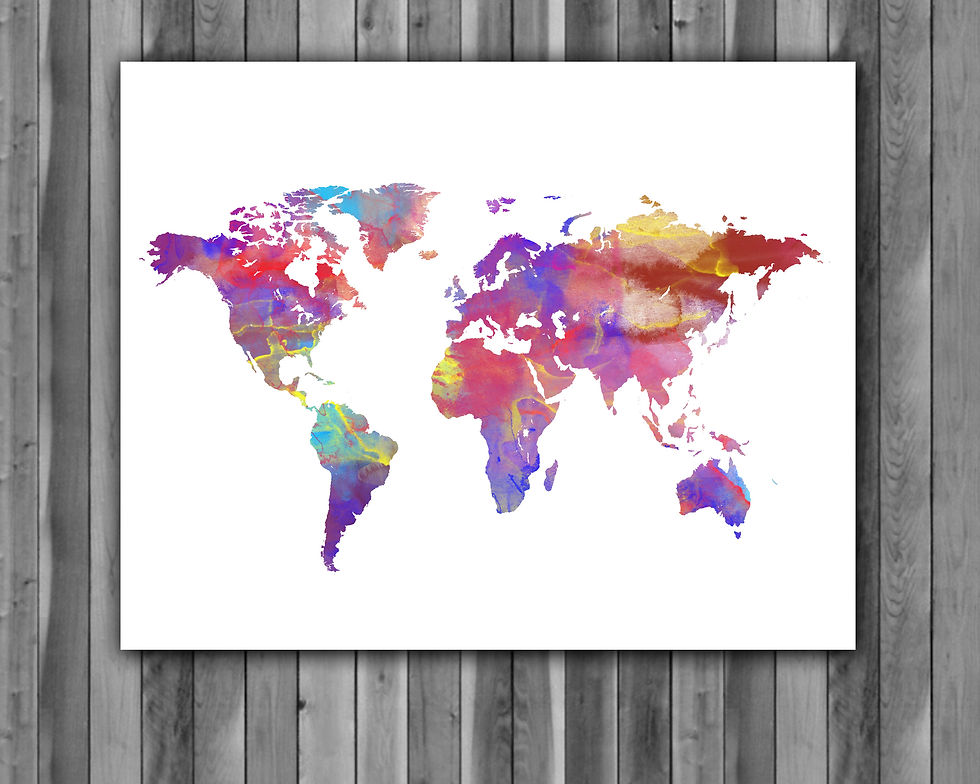 World Map Art, World Map Poster, World Map Painting, World Map print, World Map art print, World Map wall art decor, map art