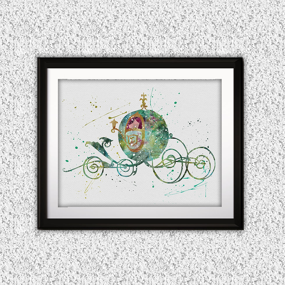 Disney Princess Cinderella Carriage Disney art, Disney Poster, Disney Painting, Disney Art Print, Disney home decor, Disney D