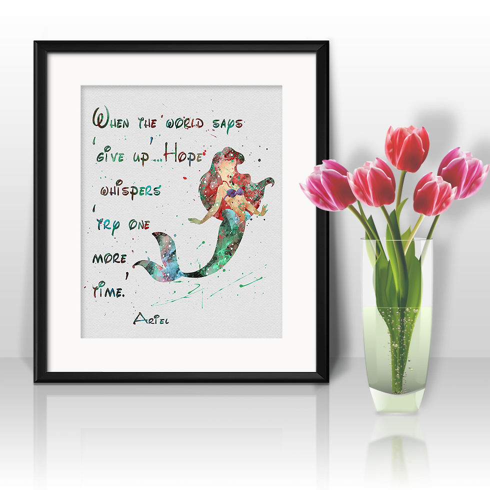 Thumbnail: Disney princesses quotes art prints, Disney princesses wall art, Disney princesses watercolor painting, buy Disney princesses