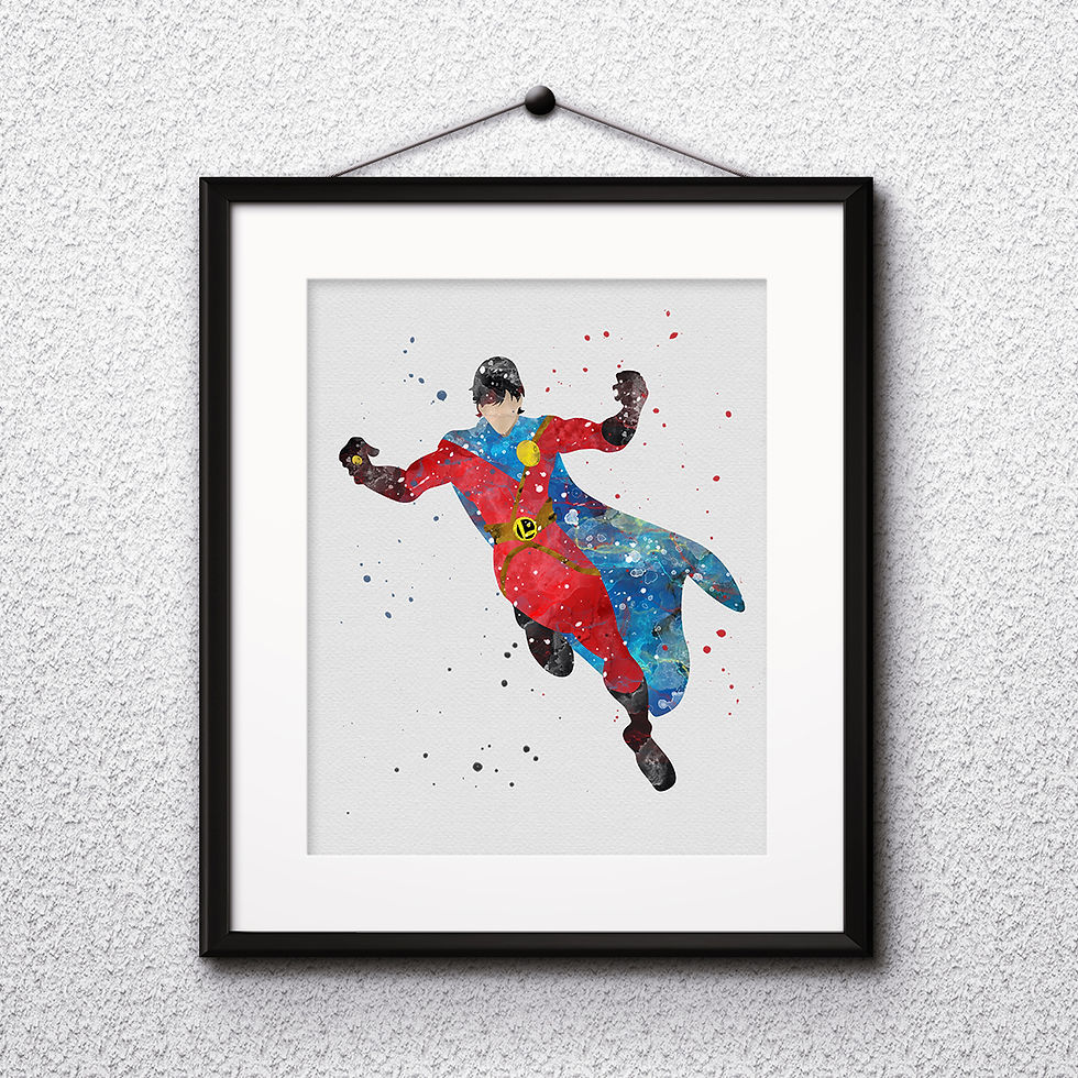 Miniatyrbild: Mon-El Superhero Art, Watercolor Printable, Print, Painting, Home Decor, Wall Art Poster, buy poster, buy print