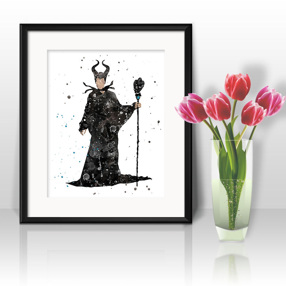 Miniatyrbild: Maleficent Disney Art Prints Instant Download Printable Watercolor Art Nursery Prints Painting Poster Home Decor Wall Art