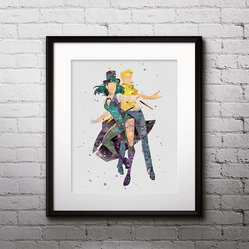 Miniature : John Constantine and Zatanna Superhero Art, Watercolor Printable, Print, Painting, Home Decor, Wall Art Poster, buy poster, b