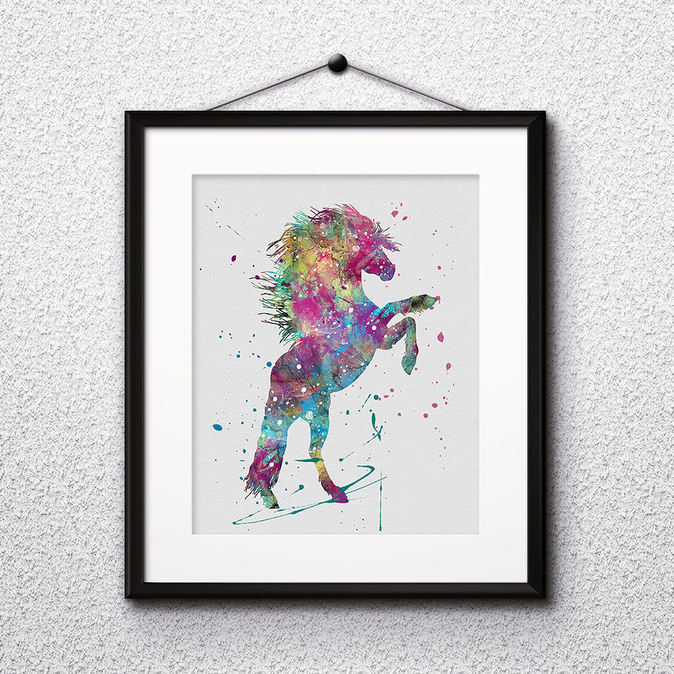 Miniatura: Horse Art Printable, buy Art Print, buy digital image, buy watercolor, buy painting, buy wall art, buy poster